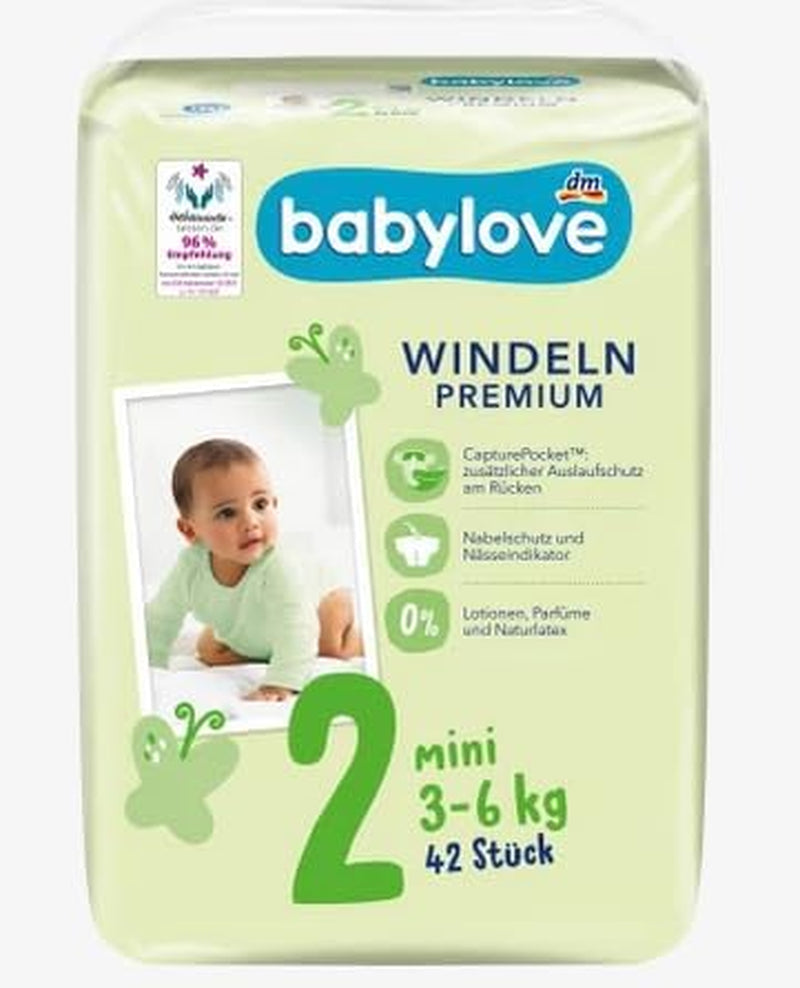 Pañales premium talla 2, mini, 3-6 kg, 42 piezas
