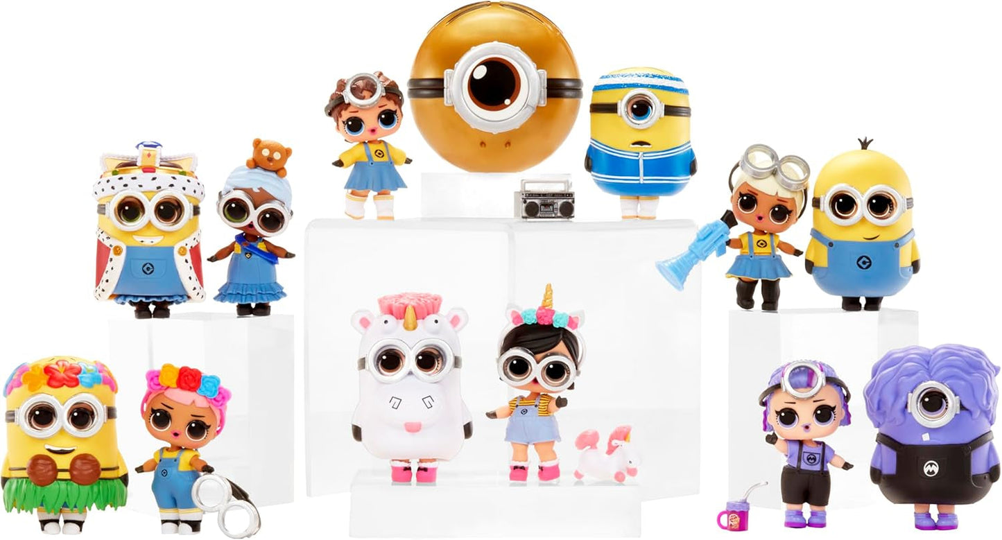 Jajaja ¡Sorpresa! Loves Minions Tots: incluye 1 muñeca con atuendo y accesorios, pelota inspirada en los Minions, embalaje oculto y 6 muñecos coleccionables.