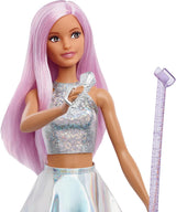 Muñeca Barbie Pop Star vestida con falda brillante, micrófono y pelo rosa Regalo para niños de 3 a 7 años JCW42 Dazzling Dolls Naty Shop