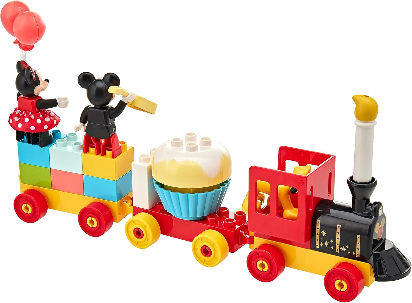 LEGO 10941 DUPLO Disney Tren de cumpleaños de Mickey y Minnie, tren de juguete con tarta y globos, regalo para niños a partir de 2 años Juegos de construcción Besuche den LEGO-Store