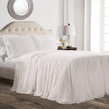 Lush Decor Funda Nórdica con Faldón de Volantes, Poliéster, Blanco, Cama Doble Lush Decor White Camas individuales y edredones