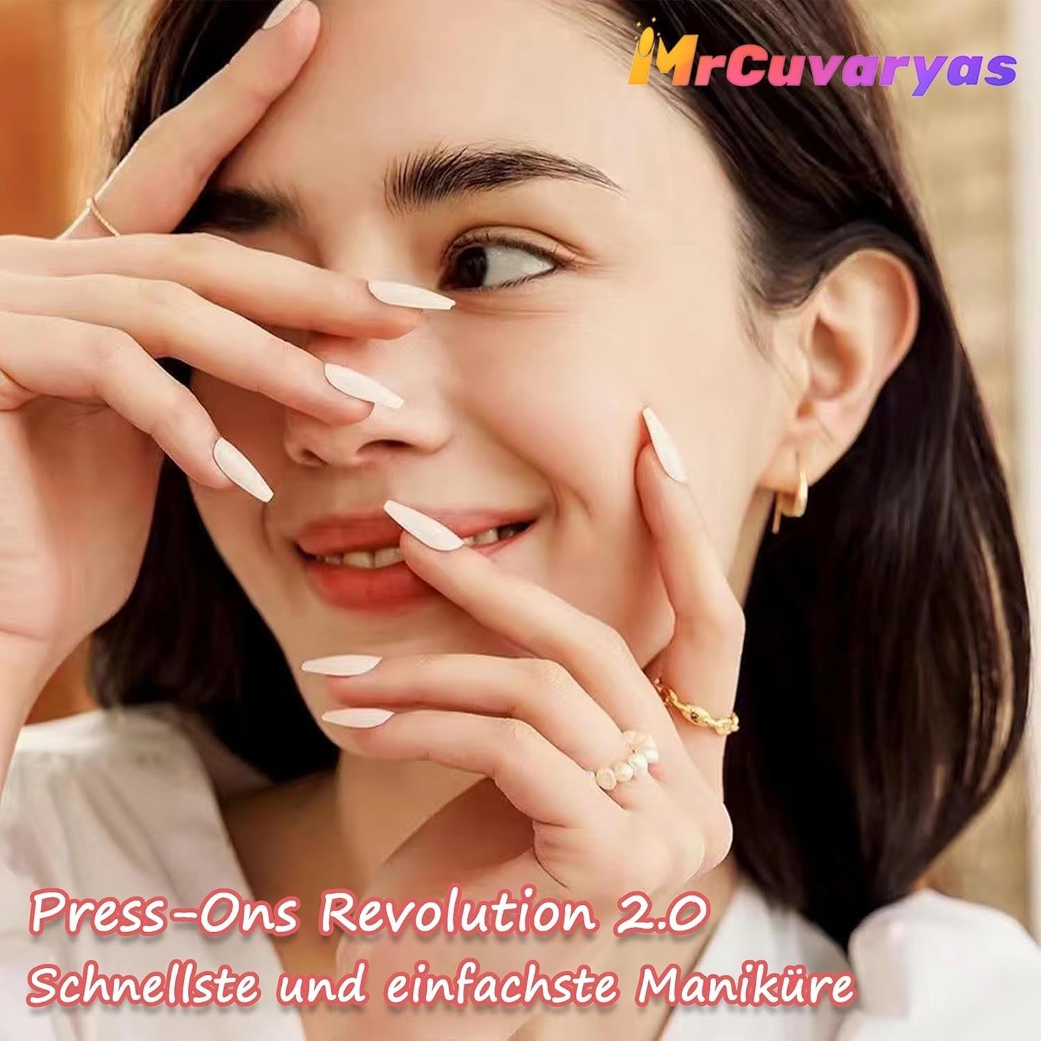 Juego de Uñas Postizas - 240 Piezas Uñas Postizas Francesas Pegamento - Diseño Degradado Blanco Rosa Uñas Artificiales Cubierta Completa Gel Suave Natural y Cómodo de Usar (Almendra Rosa)
