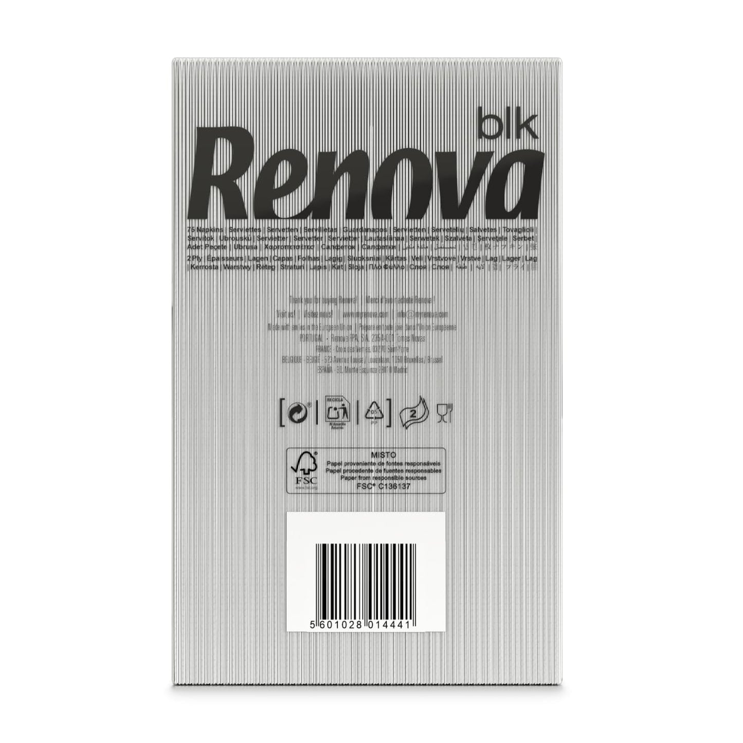 Servilletas de papel blancas grandes Renova, 75 servilletas