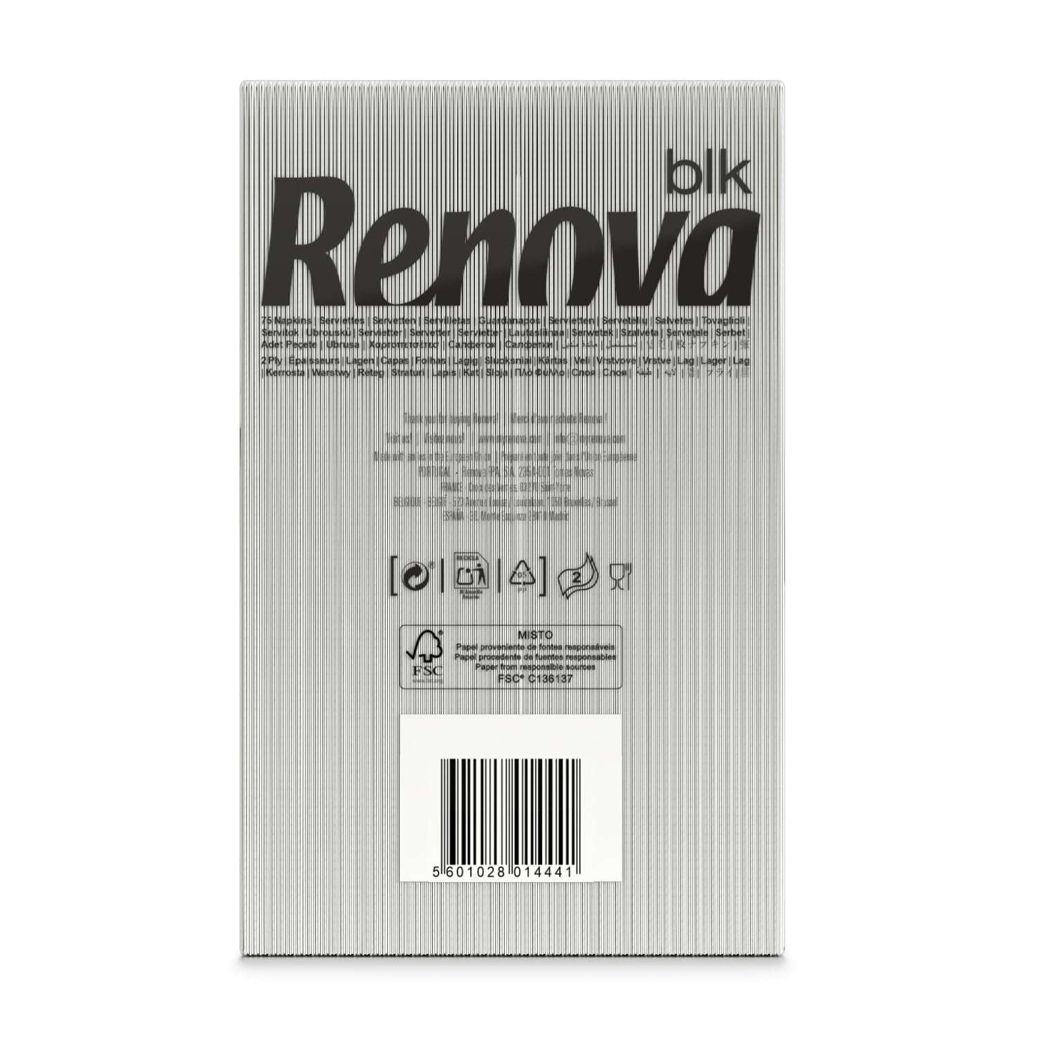 Servilletas de papel blancas grandes Renova, 75 servilletas