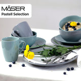 MÄSER Pastel Selection, Modernes Geschirr Set para 4 personas, 16-teiliges Kombiservice aus Keramik, Steinzeug, Türkis-Grün