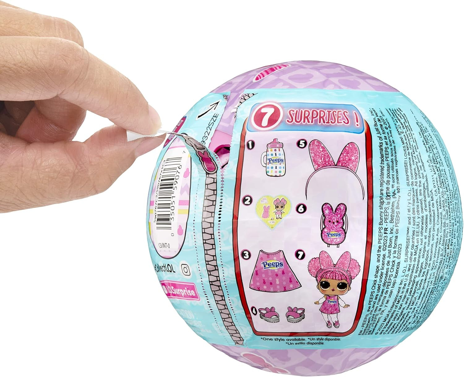 JAJAJA. ¡Sorpresa! Loves Mini Sweets Peeps - Cute Bunny - Limitierte Auflage mit Frühlingsthema - Sammlerpuppe mit 7 Überraschungen - Für Mädchen, Jungen und Sammler ab 4 Jahren