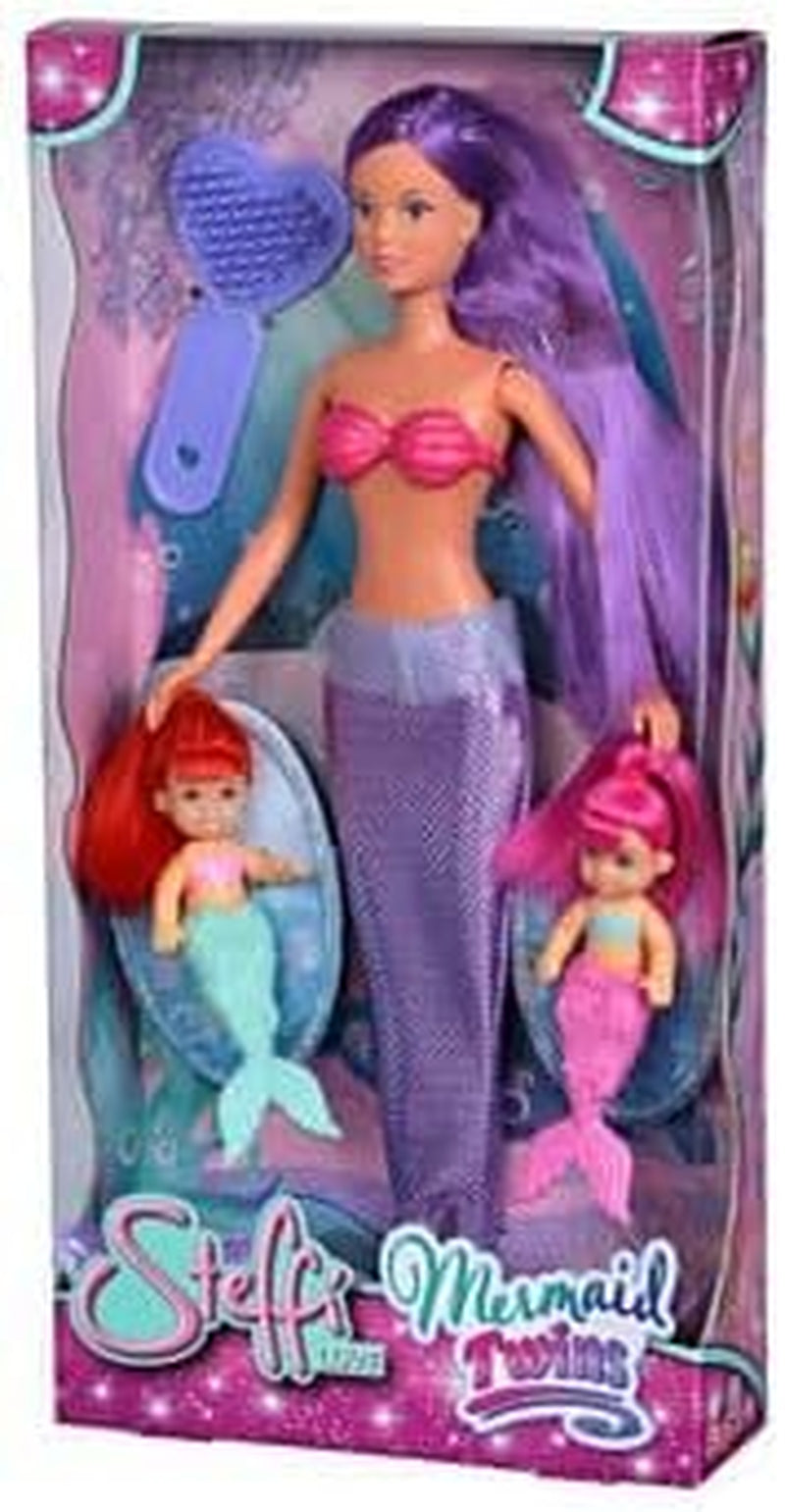 Simba 105734162001 105734162 - Steffi Love The Twin Mermaids / dos variantes / Steffi como sirena / con dos bebés sirenas / muñeca fashion / 29 cm, para niños a partir de 3 años