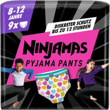 Pantalones de pijama Hearts Calzoncillos absorbentes para 9 noches 8 años 27 kg-43 kg Protección contra fugas durante toda la noche