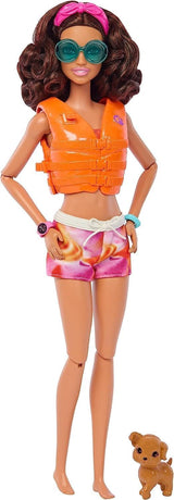 Barbie Muñeca Surfista con Tabla de Surf y Asa, Toalla y Radio para Aventuras e Historias en la Playa, Clips y Tobillera para Surf Realista, A partir de 3 años, HPL69 Naty Shop Dolls