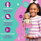 Glitter Girls - Sashka - 36 cm Bewegliche Modepuppe - Blonde Haar und grüne Augen - Cupcake-Kleid mit Haarschleife - Glitzerschuhe & Gepunktete-Leggings - 3 Jahre +