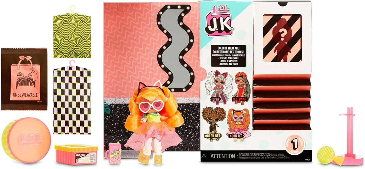 Jajaja ¡Sorpresa! 570776E7CAZ JK Mini Fashion Doll - 15 Sorpresas, Ropa y Accesorios - Coleccionables - Neon QT