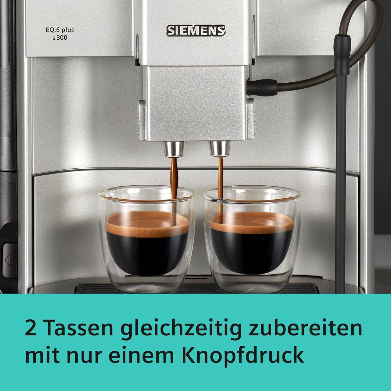 Cafetera espresso automática Siemens EQ.6 plus s300 TE653501DE, para muchas especialidades de café, espumador de leche, molinillo cerámico, doble función de café, antical, limpieza automática a vapor, 1500 W, plateada