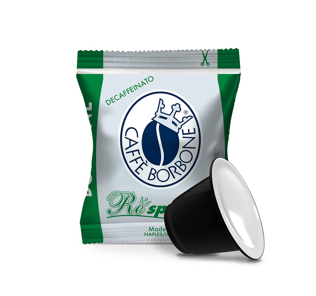 Caffè Borbone Kaffee Kapseln Respresso, Blaue Mischung, 100 unidades & Kaffee Kapseln Respresso, Entkofeinierte Dek Mischung - 100 unidades - Compatible con Häuslichen Kaffeemaschinen Nespresso®*