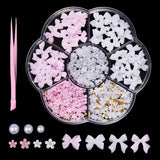 GZMAYUEN 920 Uds. Perlas planas doradas y plateadas para uñas, perlas de uñas color beige medio blanco, perlas pequeñas Halbrunde con parte posterior plana para decoración de uñas DIY