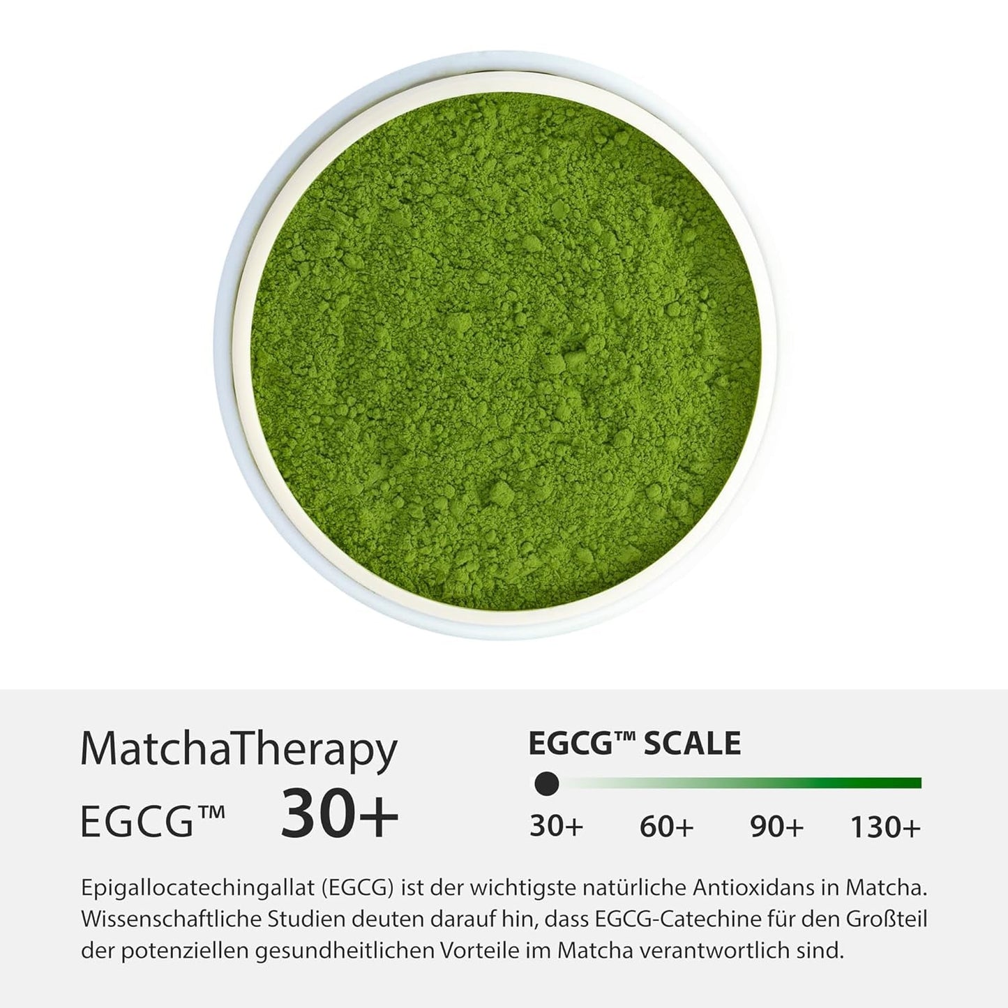 Terapia Matcha 30+ | Té Matcha orgánico en polvo | 60 gramos | Con un contenido comprobado de al menos 30 mg/g de catequina EGCG | Apoya el sistema inmunológico y los niveles de energía | Calidad Ceremonial | Té verde de Japón