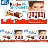 Kinder Chocolate - Barras de chocolate con leche rellenas - 1 paquete que contiene 24 barras individuales (24 x 12,5 g).