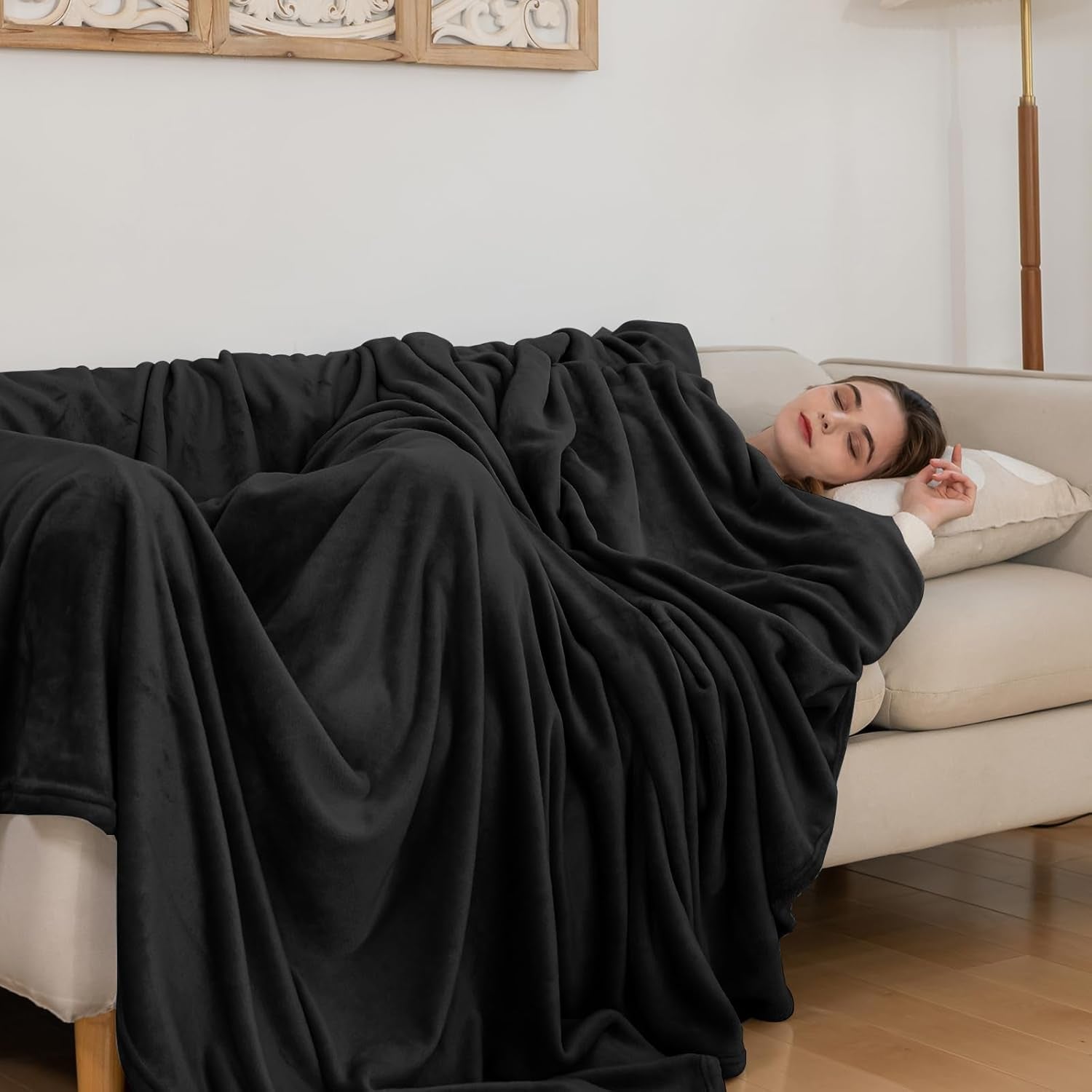 Manta Acogedora Manta Polar Mullida 130 X 150 Cm Mantas para Cama Manta para Sofá Mantas Y Mantas Grandes Y Suaves para Adultos Mantas para Sofá Cálidas Camas Y Mantas Negras Lavables A Máquina Good Nite