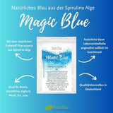 Colorante alimentario natural Magic Blue Spirulina Azul en polvo (crudo vegano) Azul oscuro a azul pastel claro - Colorante alimentario en polvo de algas ficocianinas - Colorante alimentario natural | Puro 5G