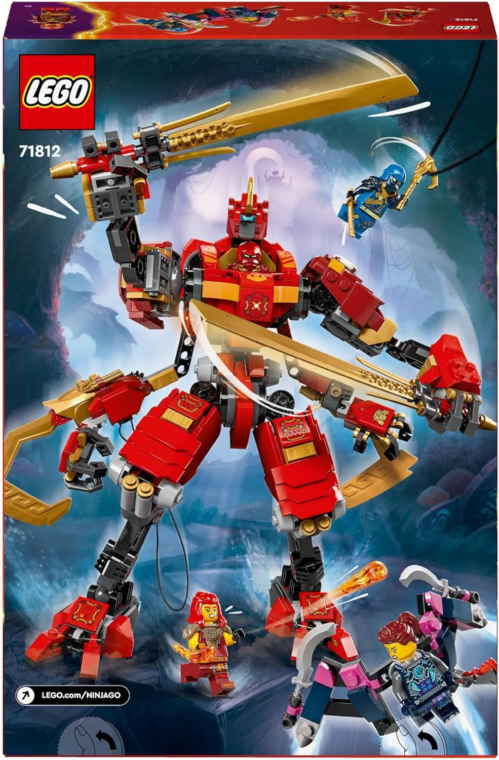 LEGO NINJAGO Juego de robot trepador ninja de Kai, juguete ninja con figura de acción para construir y 4 minifiguras, juego de aventuras para niños, regalo de cumpleaños para niños y niñas de 9 años 71812 Juegos de construcción Beuche den LEGO-Store