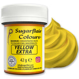 Colorante alimentario Sugarflair Max Concentrated Yellow Extra, colorante alimentario altamente concentrado para mazapán y fondant, colorante en pasta Max Concentrate - 42 g