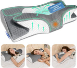 IDEA Pillow Almohada de espuma viscoelástica, almohada ergonómica, almohada ortopédica para el dolor de cuello, almohada para dormir para el dolor lateral de espalda y abdominal, almohada para el cuello, almohada antironquidos para adultos, almohadas ortopédicas cervicales Naty Shop Título predeterminado