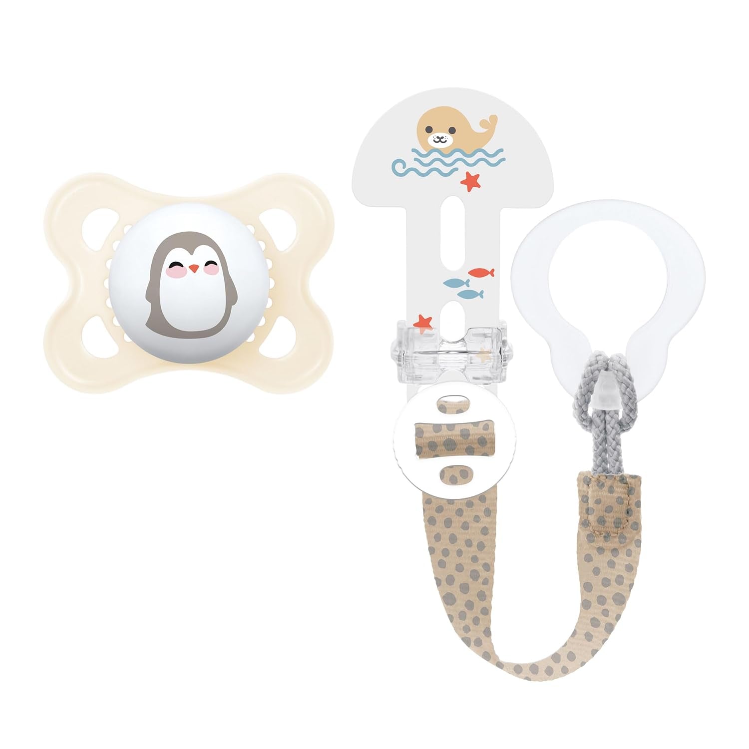 Chupete MAM Clip It! Broach & Original S226 Skinsoft™ silicona, ultrasuave, para bebés a partir de 0 meses