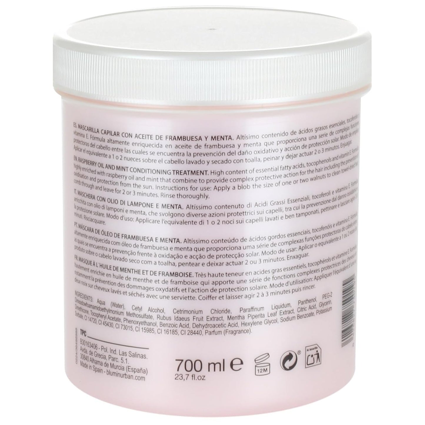 Mascarilla capilar con aceite de frambuesa y menta Urban, 700 ml Naty Shop mascarilla capilar