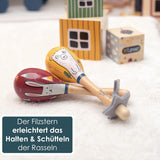HEJ LØNNE juego de 2 cascabeles de madera - Maracas infantiles - instrumento musical de madera para favorecer la motricidad, la coordinación y el comportamiento social - cascabel de madera para niños - juguete infantil Juguetes Bebe Naty Shop