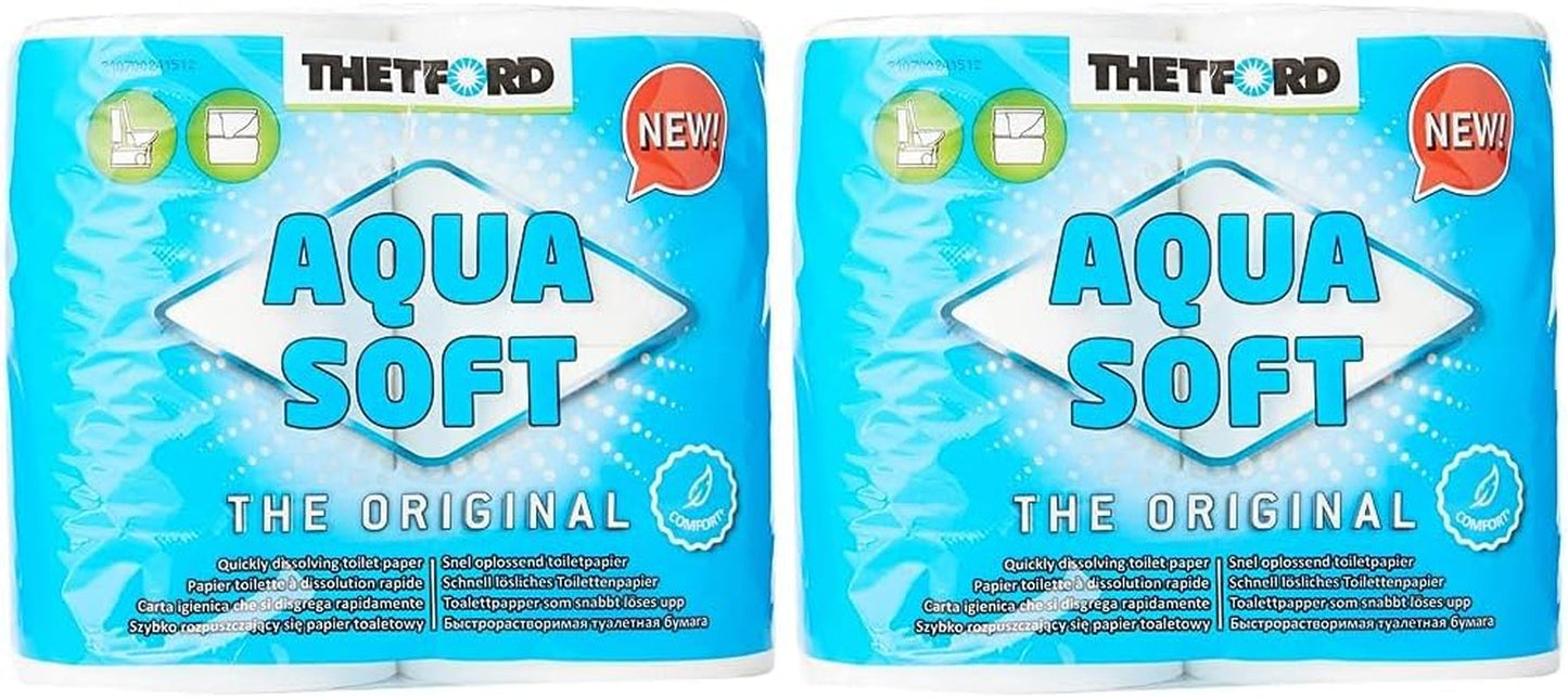 Papel higiénico suave Aqua, papel higiénico portátil, 4 rollos/botellas, inodoros para acampar, papel higiénico para acampar al aire libre