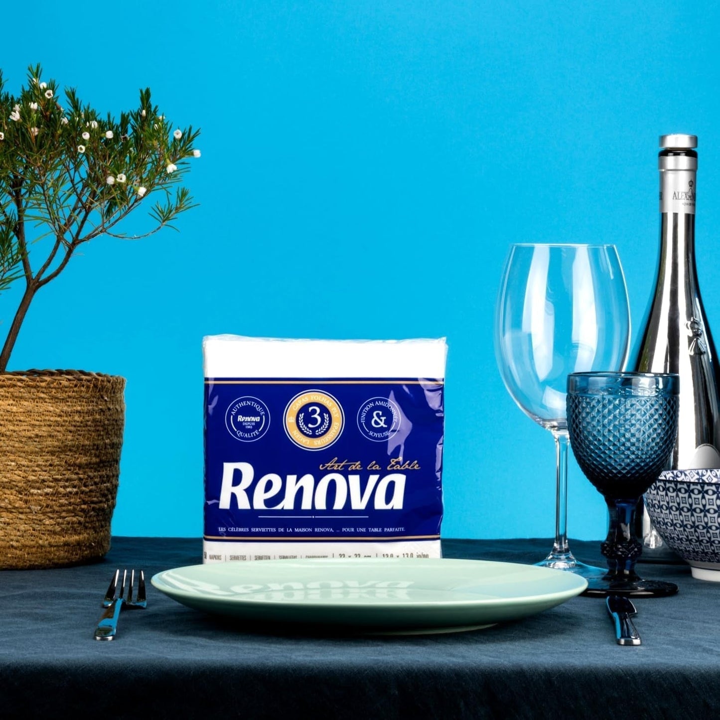 Servilletas de papel Renova, Table Art, 50 servilletas premium, 3 capas