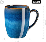 Juego de desayuno MÄSER, cerámica OSSIA, azul real, azul