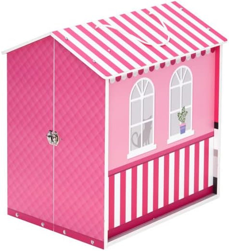 Teamson Kids - Casa de muñecas Dreamland City Café 30cm - Rosa/Blanco/Negro