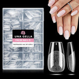 Puntas de uñas de Gel de bailarina, 216 Uds., 12 tamaños, puntas de uñas de Gel suave, juego de extensiones de uñas de cobertura completa, arte semimate DIY para el hogar