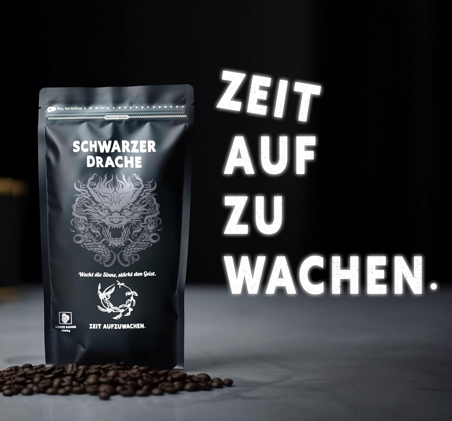Black Dragon Espresso 100% Robusta - Café en grano tostado extra fuerte - Café muy fuerte y con mucho cuerpo y alto contenido en cafeína - Espresso muy fuerte