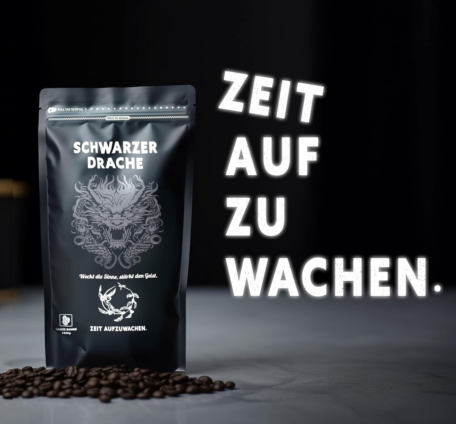 Black Dragon Espresso 100% Robusta - Café en grano tostado extra fuerte - Café muy fuerte y con mucho cuerpo y alto contenido en cafeína - Espresso muy fuerte