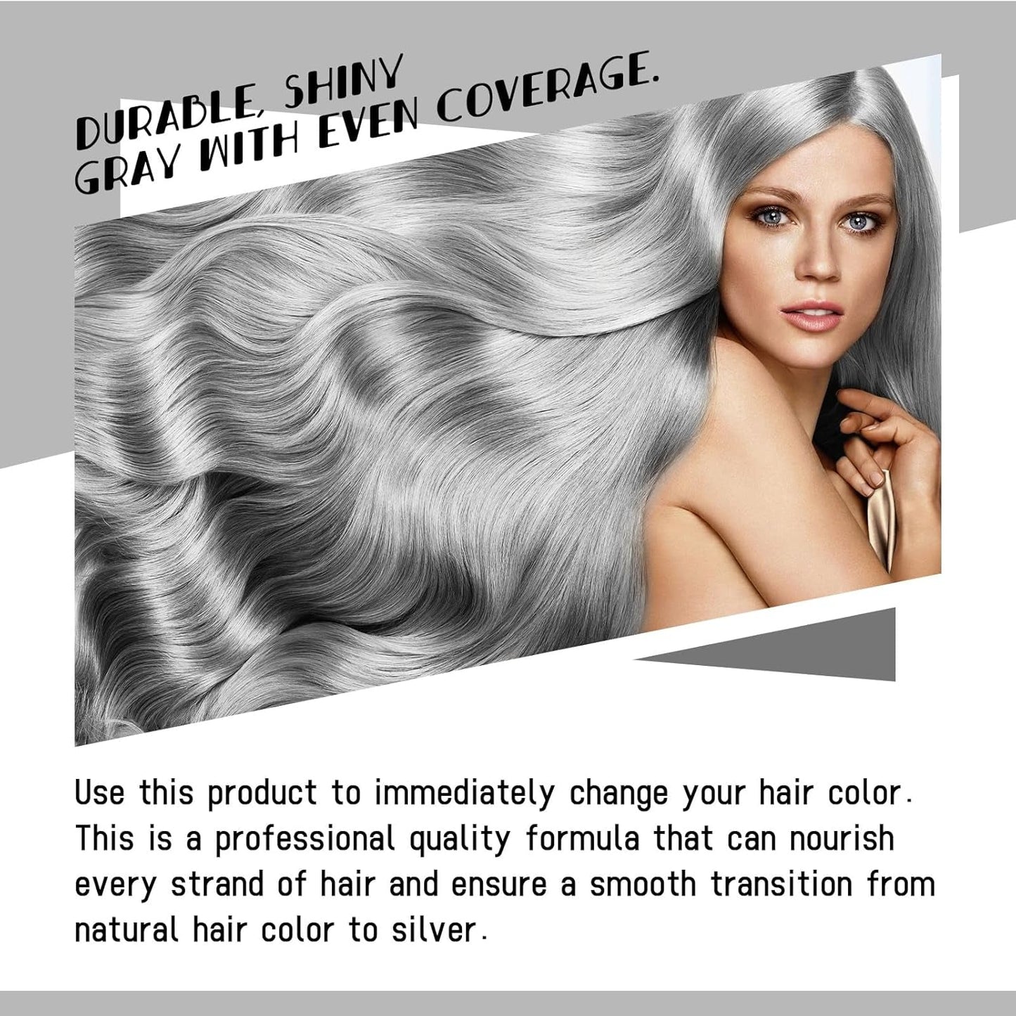 Tinte Capilar Natural Crema Gris Plata Coloración Instantánea Cera Peinado Temporal Tinte Gris Cabello Natural Gris Plata 100ml Naty Shop Tinte Capilar
