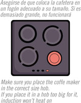NERTHUS FIH 833 Cafetera espresso de inducción para 3 tazas, Cafetera espresso italiana clásica