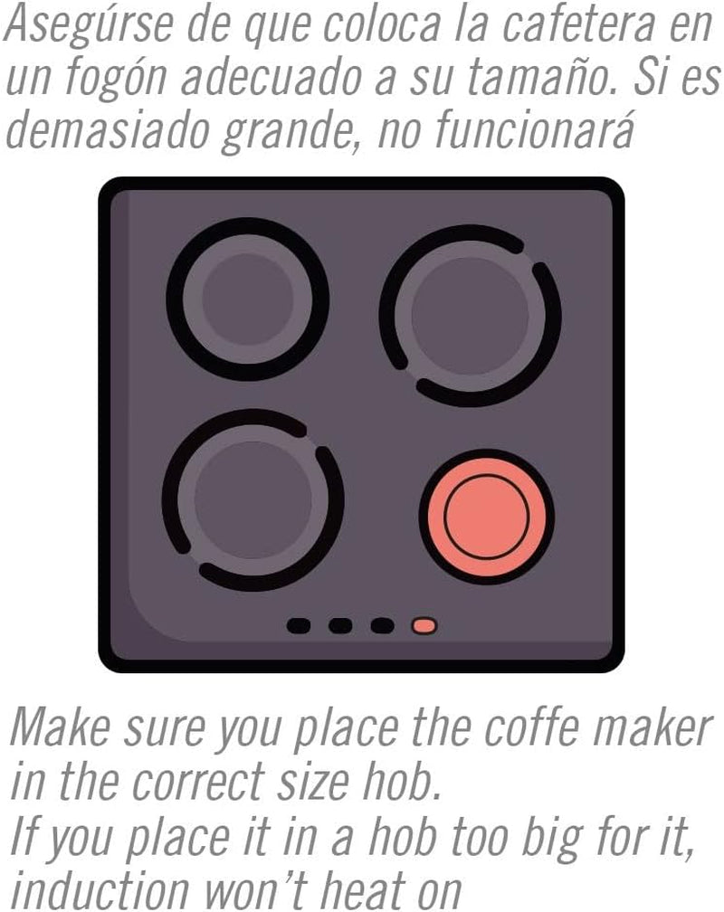 NERTHUS FIH 833 Cafetera espresso de inducción para 3 tazas, Cafetera espresso italiana clásica