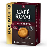 Café Royal Ristretto – Cápsulas de café compatibles con Nespresso®, 100% Arábica, intensivo, tostado oscuro, intensidad 11/12, Rainforest Alliance, 36 cápsulas