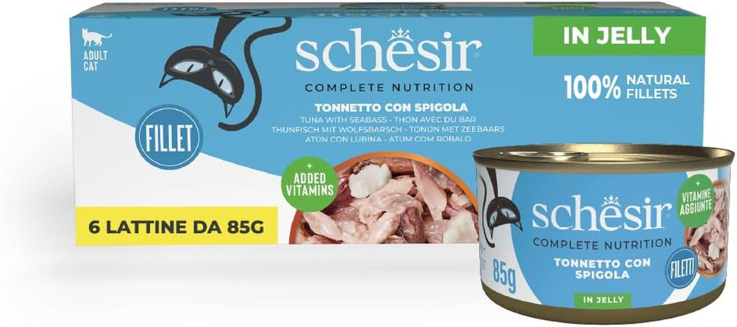 Atún Rojo en Gelatina, Alimento Húmedo Completo para Gatos, Enlatado, con Vitaminas Añadidas, 100% Natural, 6 x 85g