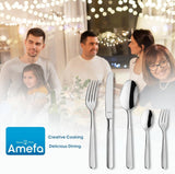 Juego de cubiertos Amefa Satina en 60 piezas, para 12 personas, seguro Cocina Naty Tienda