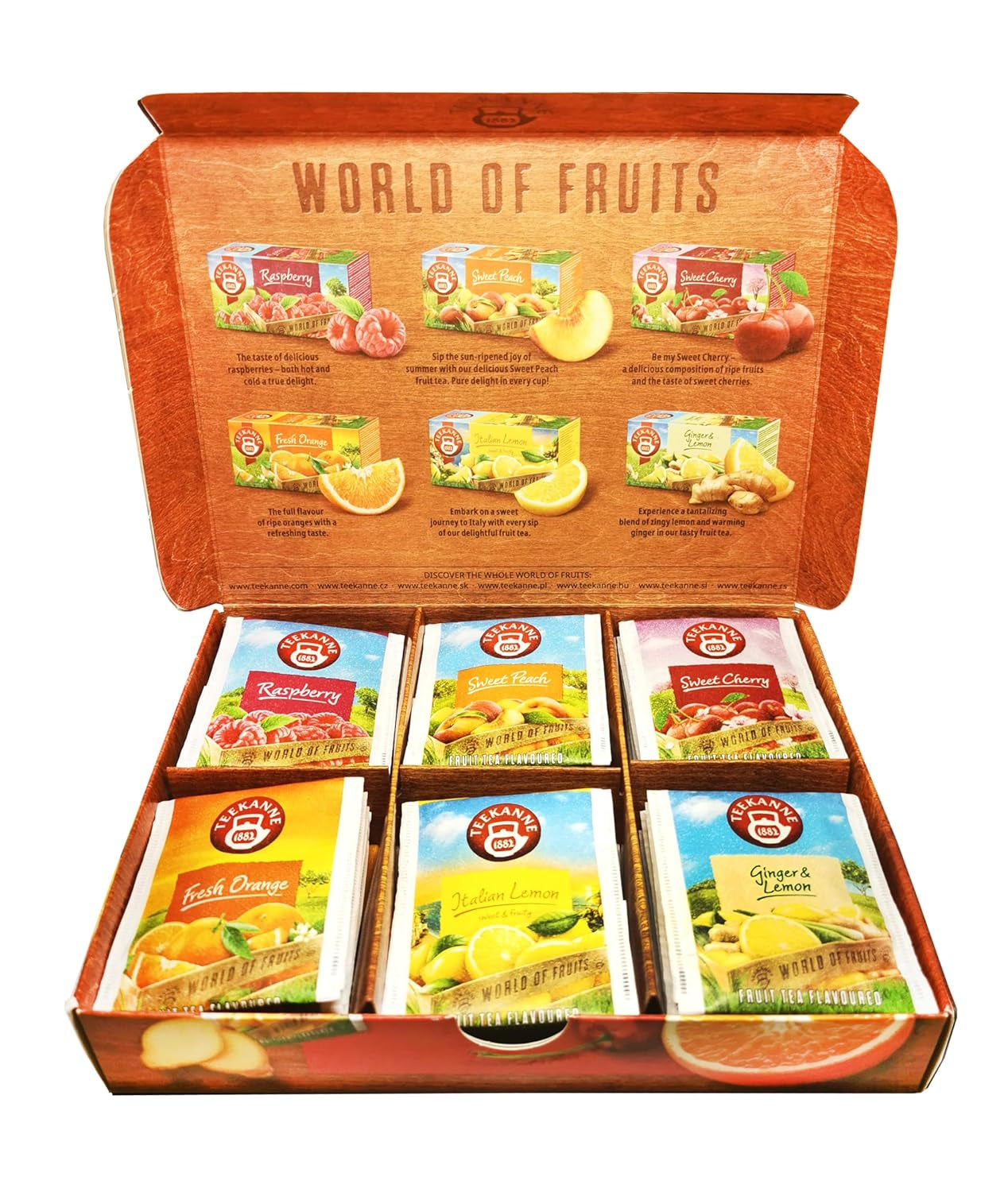 Teekanne World of Fruits (NUEVA EDICIÓN) - Caja con selección de tés de frutas - 6 sabores * 5 bolsitas de té
