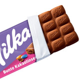Chocolate con leche con lentejas coloreadas con cacao - Chocolate con leche alpino con lentejas crujientes con chocolate - 100g