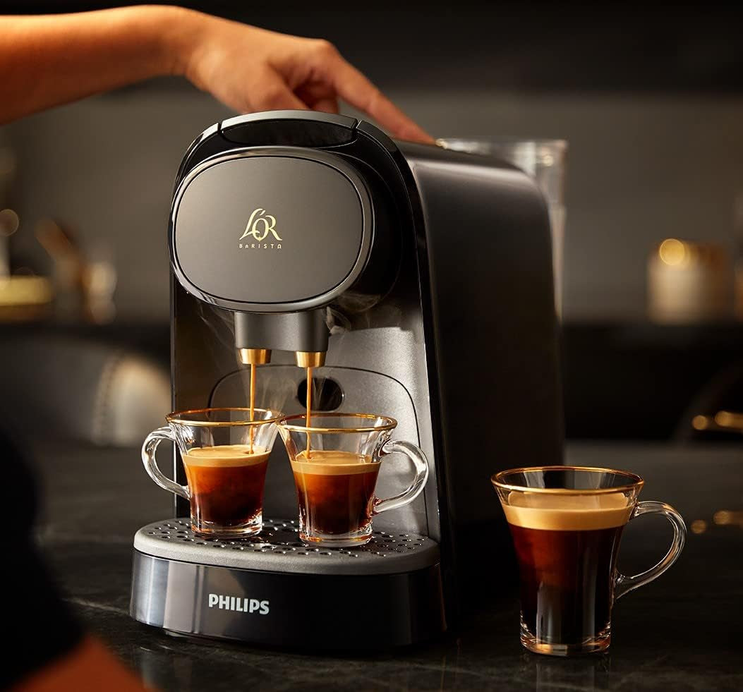 PHILIPS LM8012/60 Cafetera Espresso de Cápsulas - Dos Dosis, Doble Placer, 1 o 2 Tazas, Ristretto, Espresso, Lungo o Grand Café Long, Doble Cápsula, Genuina Calidad Espresso, Negro Piano