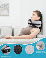 Almohada de cuello de avión, almohada de viaje de espuma viscoelástica, almohada de cuello para adultos, almohada de avión lavable ajustable, almohada de viaje ergonómica (gris) Almohadas ortopédicas cervicales Naty Shop