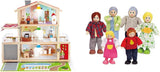 E3405 - Casa de Muñecas, Casa de Muñecas con Accesorios, de Madera y E3500 - Familia de Muñecas, Piel Clara
