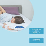 Almohada de espuma Genius Eazzzy 40X80 Cm altura 10Cm - Almohada de apoyo para el cuello con 2 grados de dureza + espuma de gel refrescante - Almohada para dormir de lado, boca arriba y boca abajo contra el dolor de cuello, almohadas estándar de poliéster Naty Shop