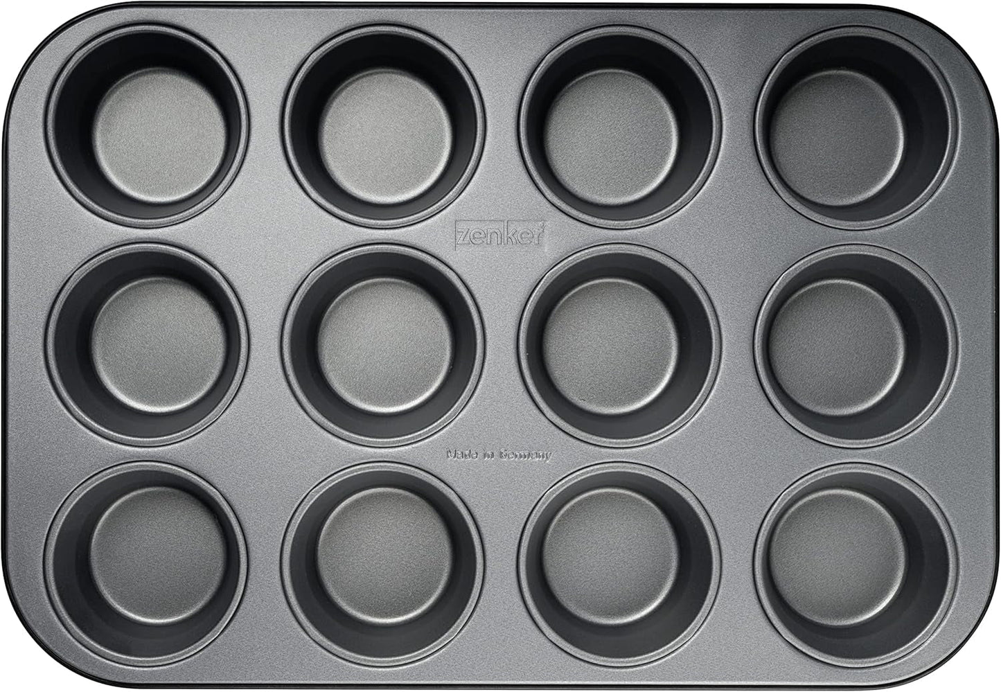 Zenker 12Er Muffinform Energy, Premium-Backform, Für Köstliche Kuchen, Verkürzt Die Backzeit Um Bis Zu 20% (Farbe: Silber/Anthrazit), Menge: 1 Stück, Hellgrau Und Dunkelgrau Moldes y bandejas para repostería Naty Shop
