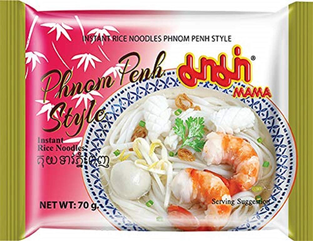 MAMA Phnom Phenh Fideos de arroz instantáneos – Fideos de arroz instantáneos al estilo oriental – Auténtica cocina tailandesa – 12 x 70 g