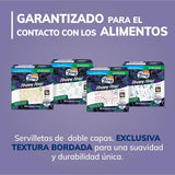 Hora feliz | Toallitas de doble capa | 16 paquetes À 50 piezas À 33 X 33 Cm | Certificado FSC | Electricidad 100% renovable | Envases reciclables fabricados con plástico reciclado.